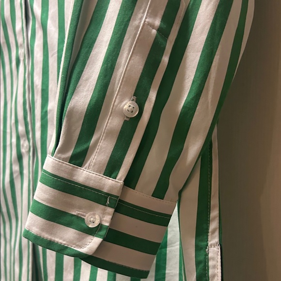 Tyler Boe Green and White Striped Blouse NWT Size Small - Picture 4 of 11